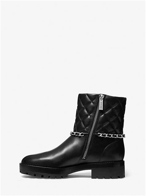 michael kors emma quilted boots|Elsa Quilted Leather Chain Boot .